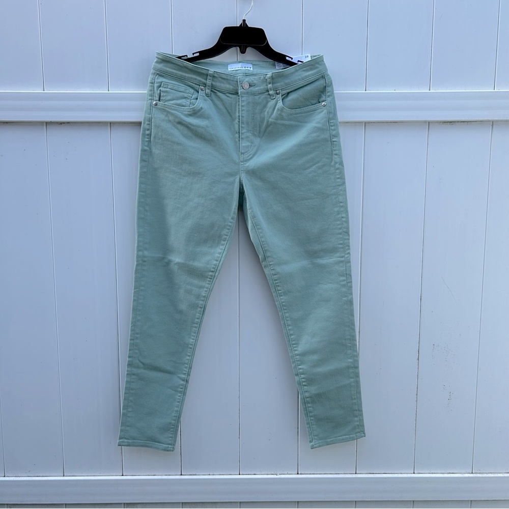 Loft The Skinny Mid Rise Curvy Seafoam Green Jeans | size 29 / 8 New With Tags